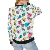 Dragonflies ginkgo leaves pattern Women's Crew Neck Sweatshirt