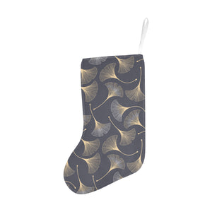 Gold ginkgo leaves Christmas Stocking