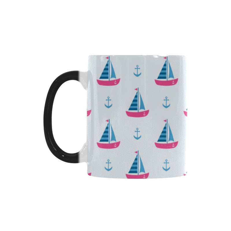 Sailboat anchor pattern Morphing Mug Heat Changing Mug
