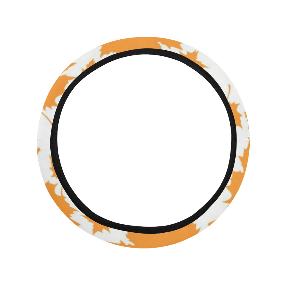 Orange Maple Leaf pattern Car Steering Wheel Cover