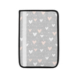 Heart pattern gray background Car Seat Belt Cover