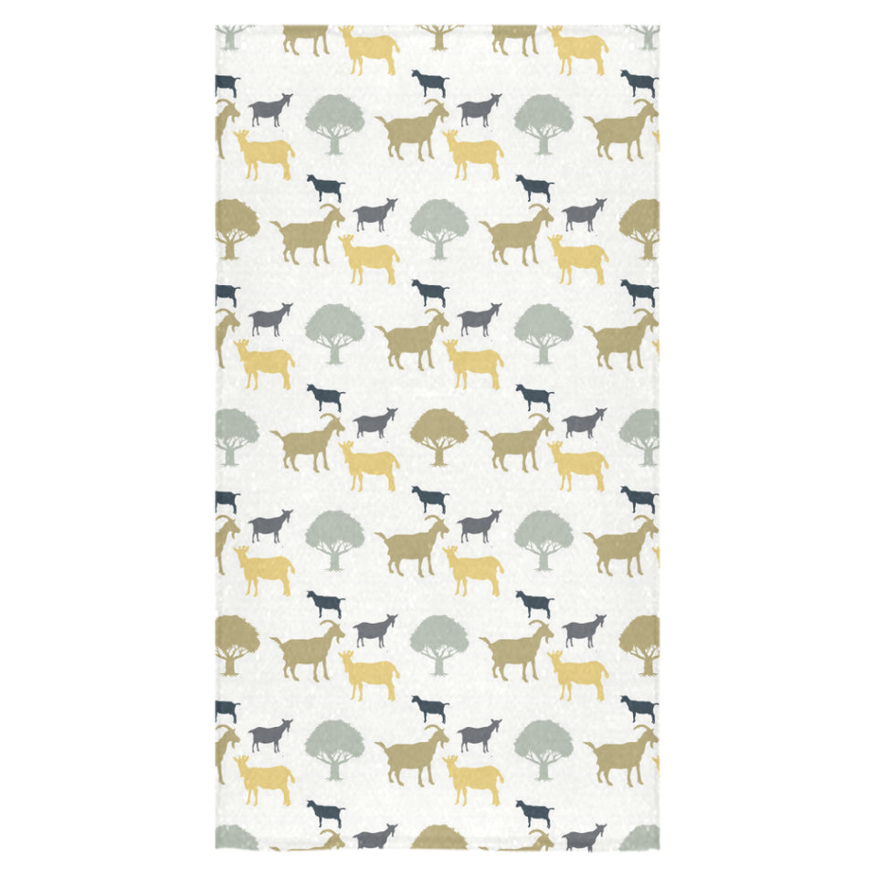 Silhouettes of goat and tree pattern Bath Towel