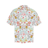 Maneki neko cat fan sakura Men's All Over Print Hawaiian Shirt