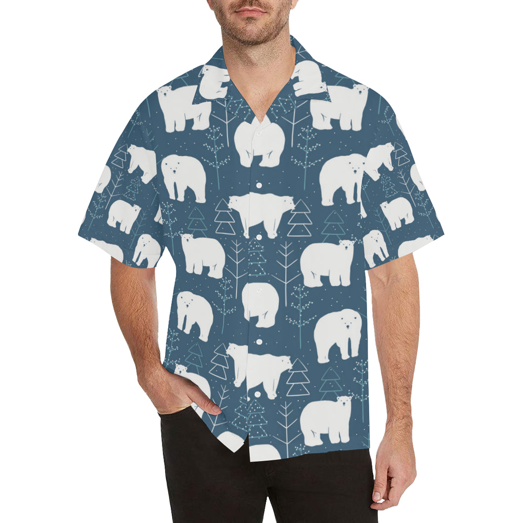 polar bear mother her child pattern Men's All Over Print Hawaiian Shirt