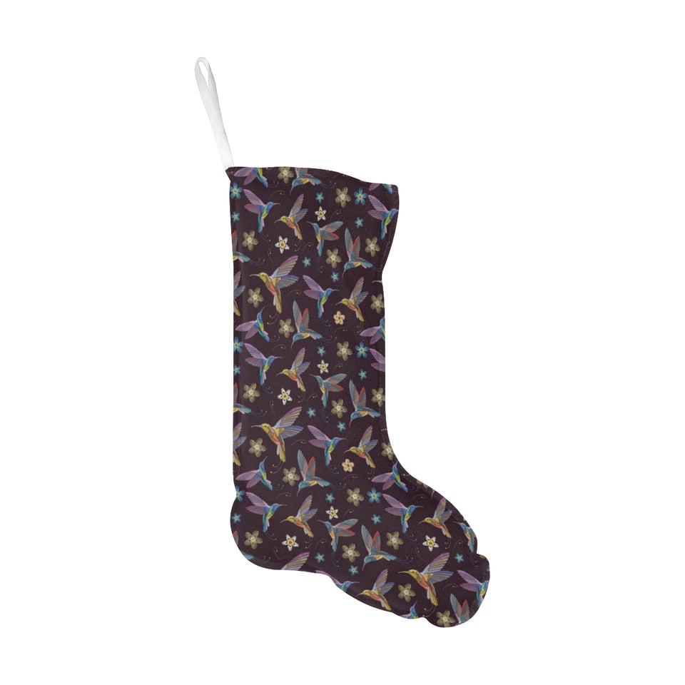 Hummingbird Pattern Print Design 04 Christmas Stocking