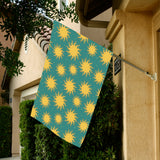 Sun green background House Flag Garden Flag