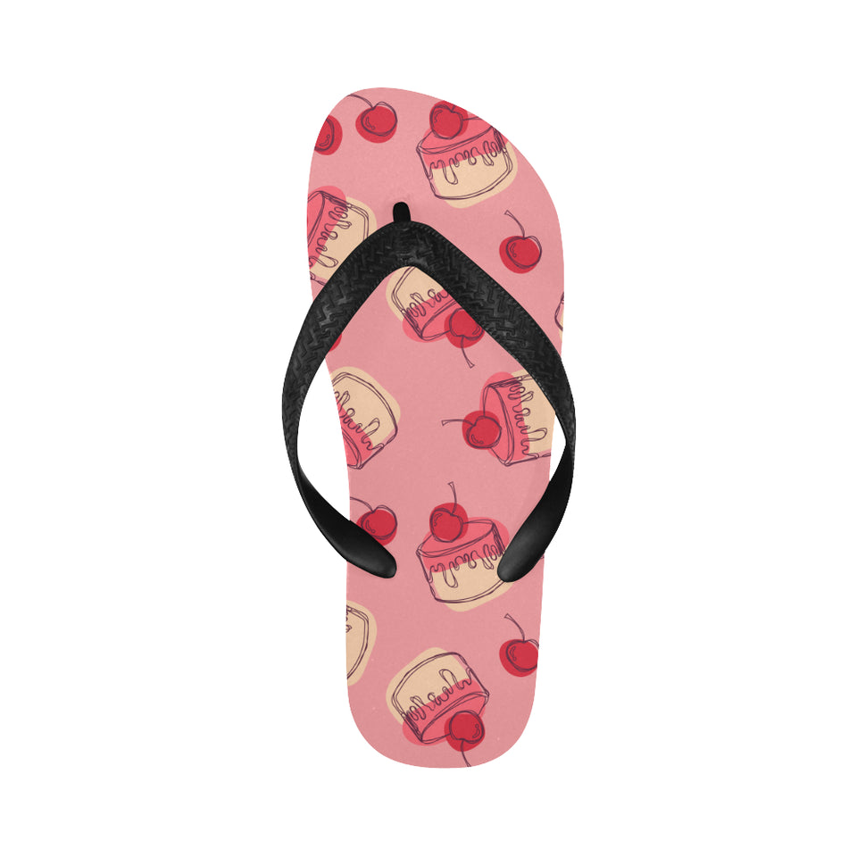 Cake cherry pattern Unisex Flip Flops