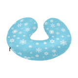 Snowflake pattern blue background U-Shaped Travel Neck Pillow