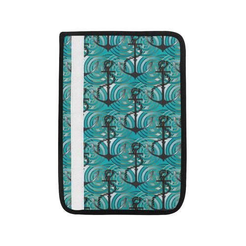 Anchor nautical green background Car Seat Belt Cover