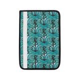 Anchor nautical green background Car Seat Belt Cover