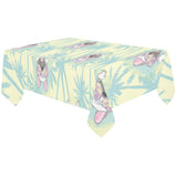 French bulldog hawaii blackground Tablecloth