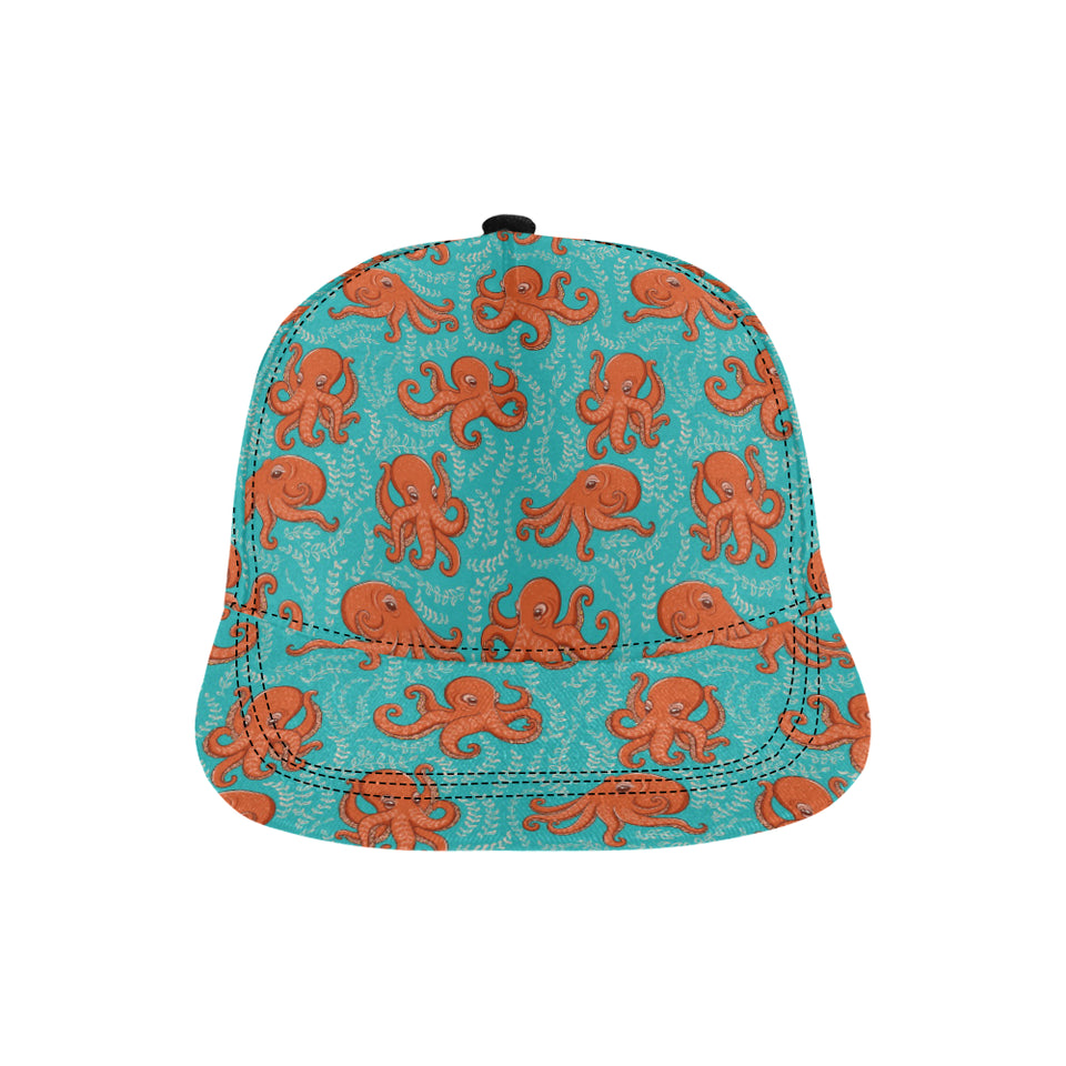 Octopus turquoise background All Over Print Snapback Cap