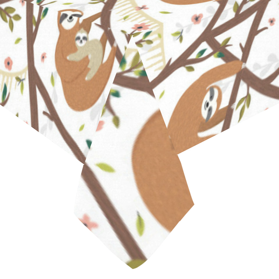 Sloths hanging on the tree pattern Tablecloth