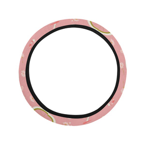 Bicycle Pattern Print Design 02 Car Steering Wheel Cover