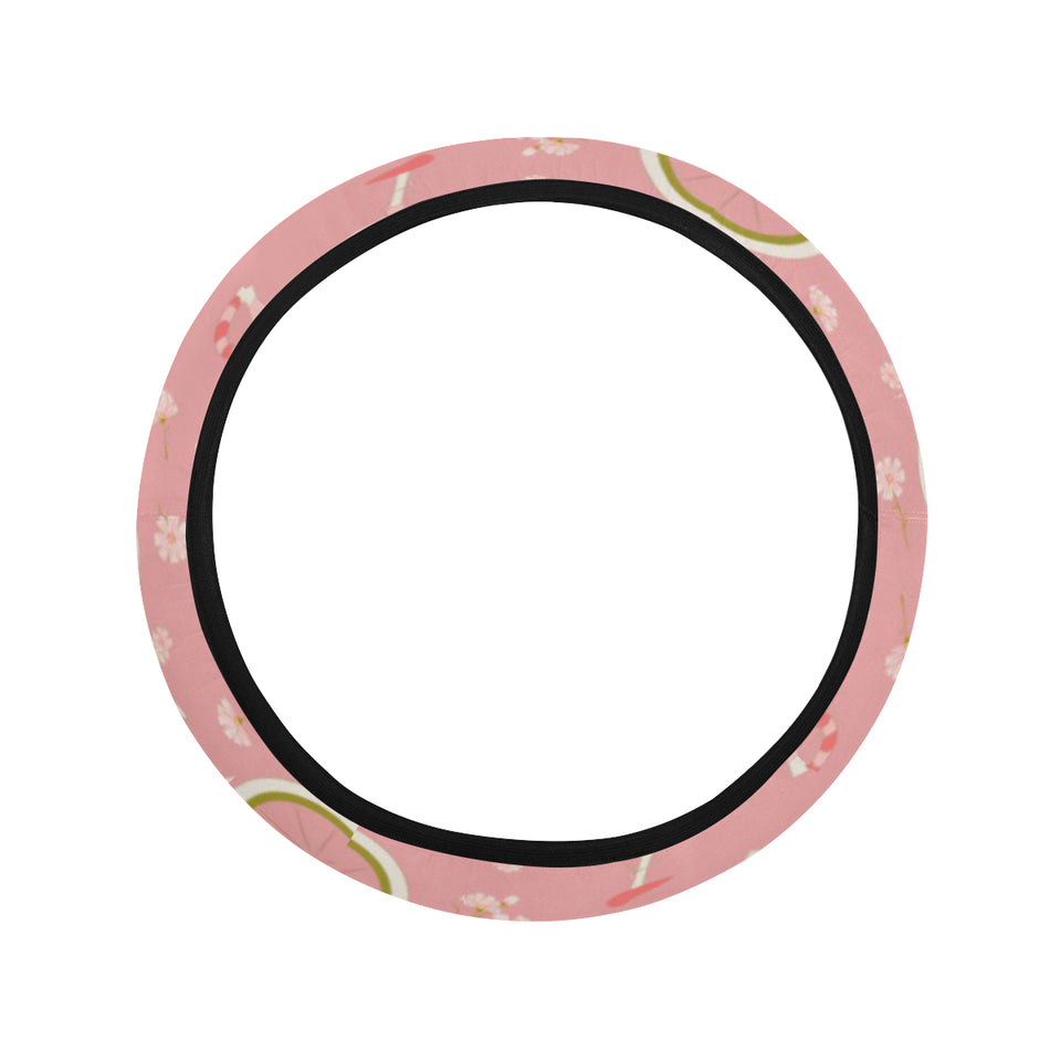 Bicycle Pattern Print Design 02 Car Steering Wheel Cover