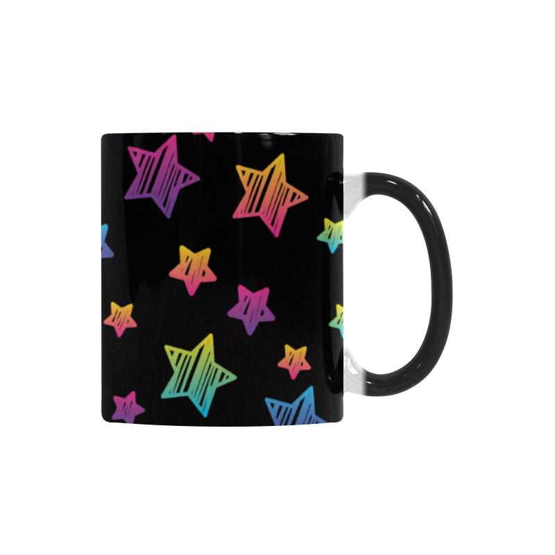Colorful star pattern Morphing Mug Heat Changing Mug