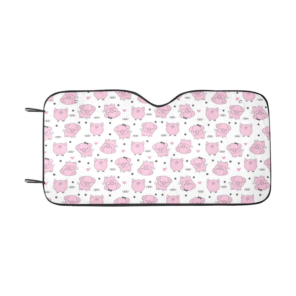 Pig Pattern Print Design 03 Car Sun Shade