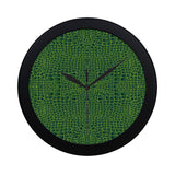 Crocodile Skin Printed Elegant Black Wall Clock