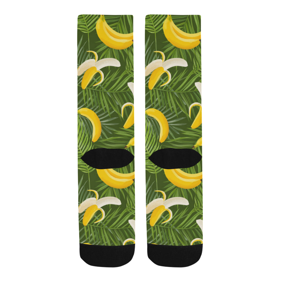 Banana Palm Leaves pattern Crew Socks