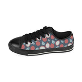 dragon fruits dark blue background Men's Low Top Canvas Shoes Black