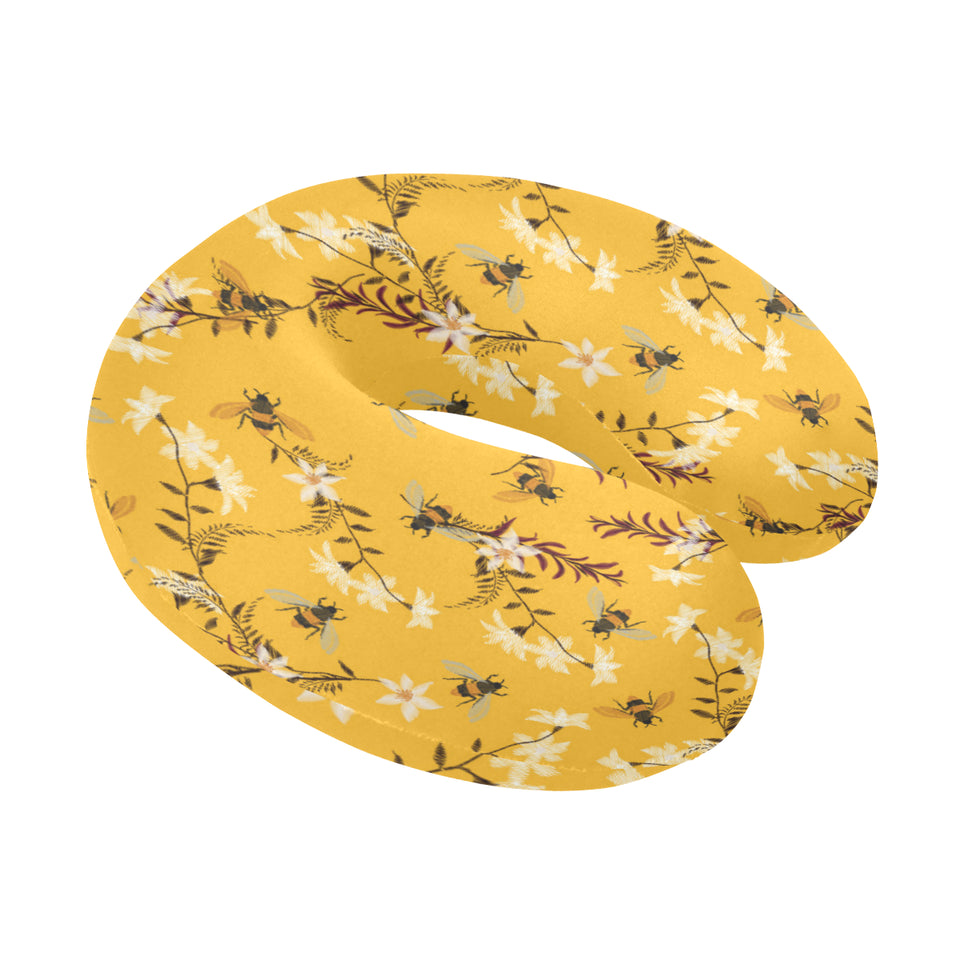 Bee flower pattern U-Shaped Travel Neck Pillow