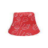 sushi pattern red background Unisex Bucket Hat