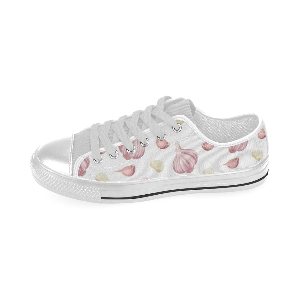 Garlic pattern Men's Low Top Shoes White