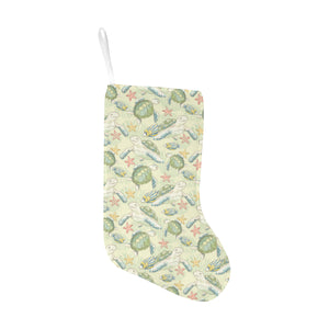 Hand drawn sea turtle fish pattern Christmas Stocking