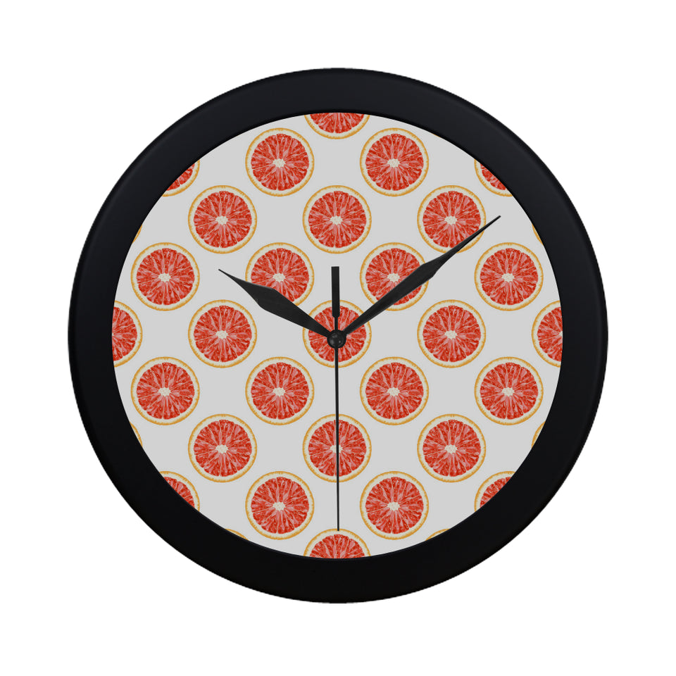 Grapefruit pattern Elegant Black Wall Clock