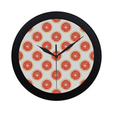 Grapefruit pattern Elegant Black Wall Clock