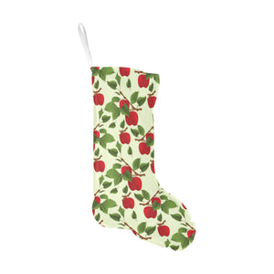 Red apples leaves pattern Christmas Stocking