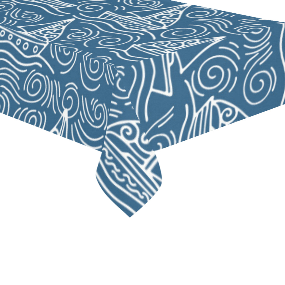 Hand drawn sailboat pattern Tablecloth