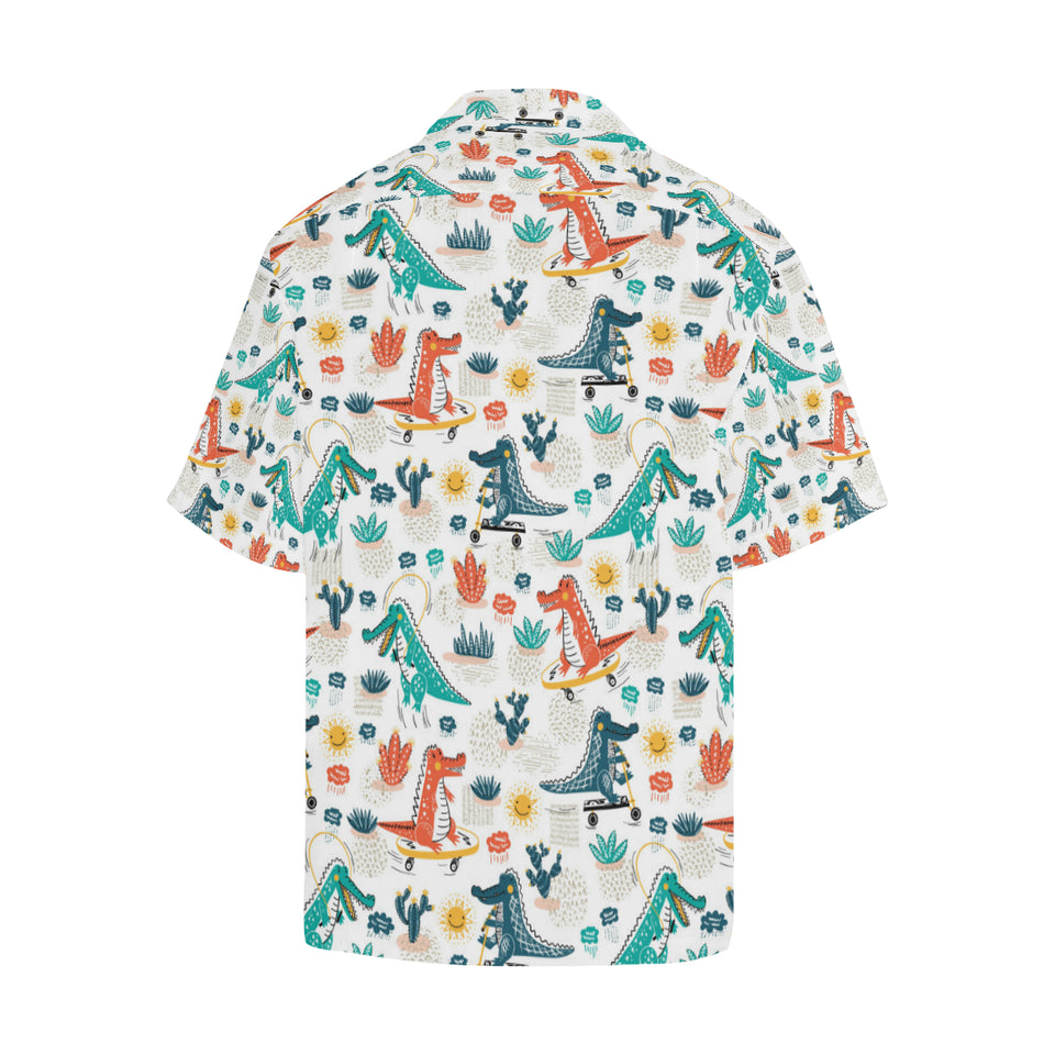 Cute Crocodile Pattern Men's All Over Print Hawaiian Shirt