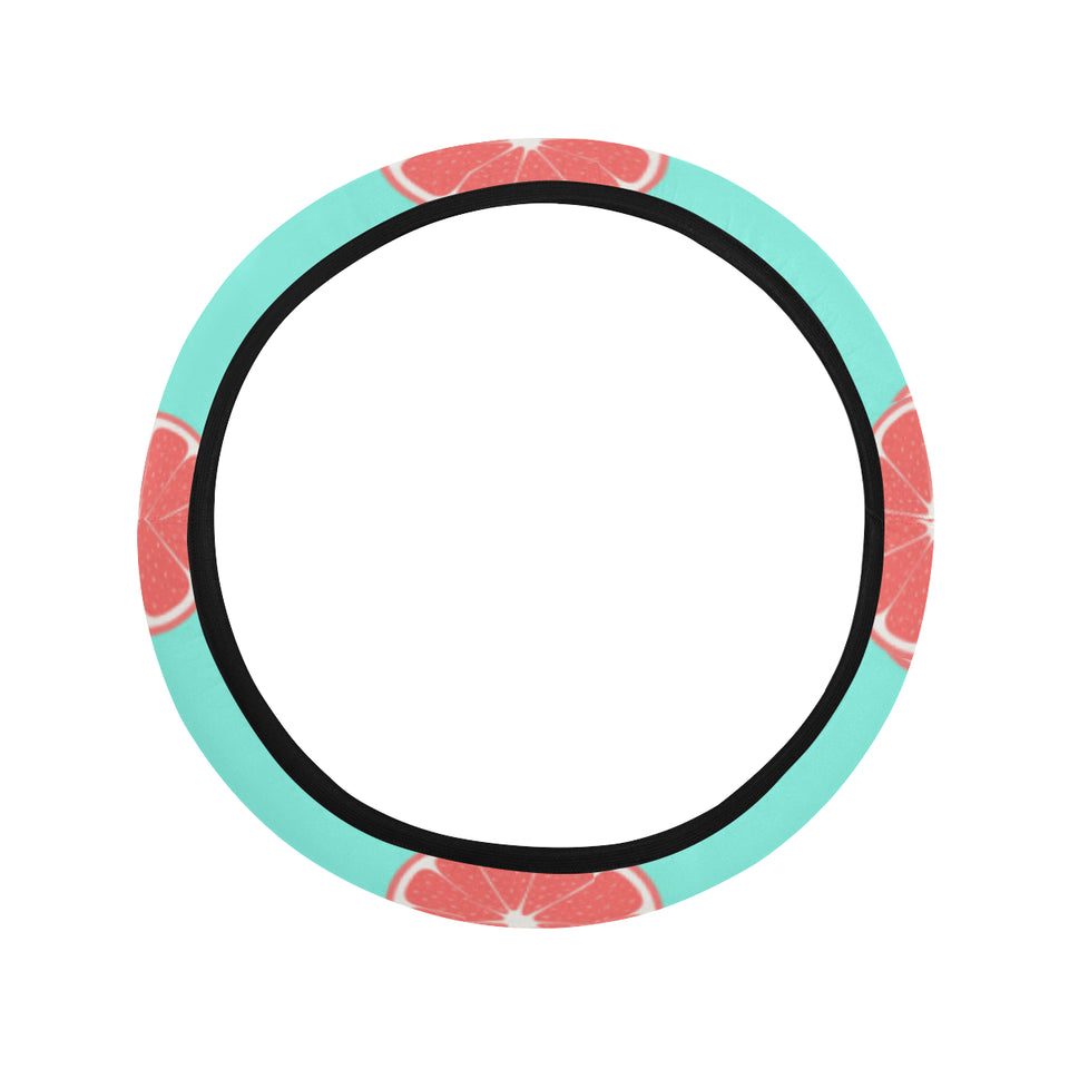 Grapefruit green background Car Steering Wheel Cover