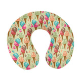 Colorful ice cream pattern U-Shaped Travel Neck Pillow