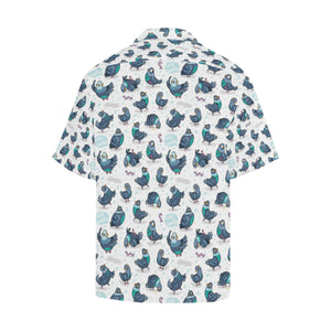 Pigeon Pattern Print Design 02 Men's All Over Print Hawaiian Shirt (Model T58)