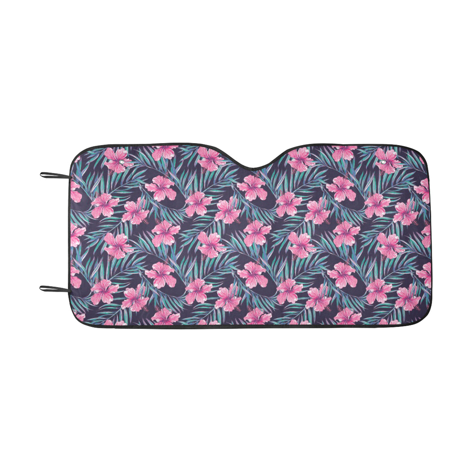 Hibiscus Pattern Print Design 05 Car Sun Shade