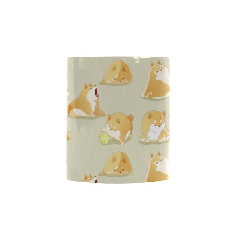 Cute fat shiba inu dog pattern Morphing Mug Heat Changing Mug