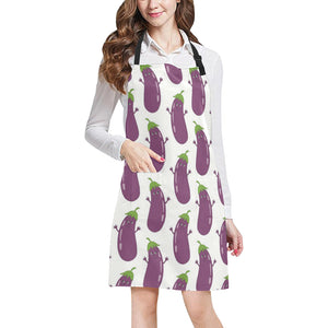 Eggplant Pattern Print Design 01 All Over Print Adjustable Apron