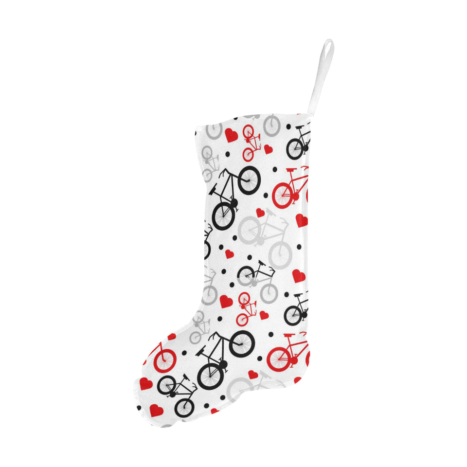 Bicycle Pattern Print Design 04 Christmas Stocking