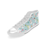 Cute snowman snowflake pattern Men's High Top Canvas Shoes White