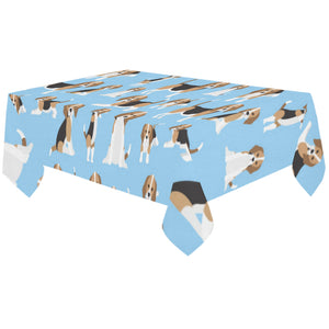 Beagle dog blue background pattern Tablecloth
