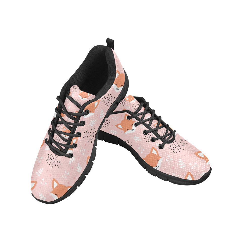 Cute fox pattern pink background Men's Sneaker Shoes