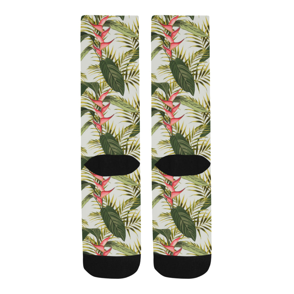 heliconia pattern Crew Socks