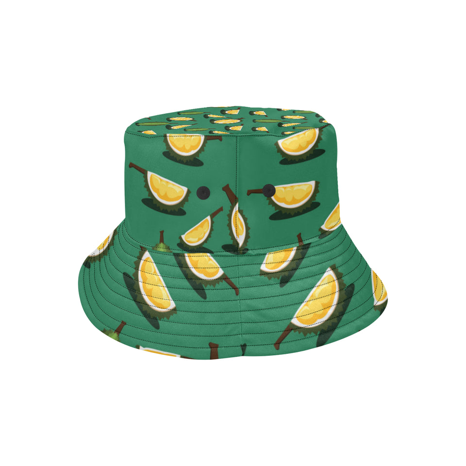 Durian pattern green background Unisex Bucket Hat