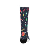 colorful space pattern planet star Crew Socks