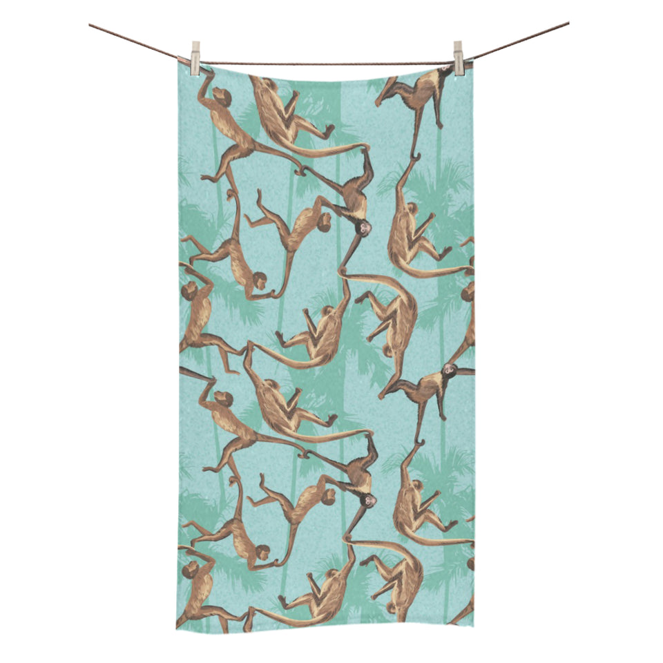 Monkey Palm tree background Bath Towel