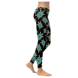 Sea turtle blue stone pattern Women's Legging Fulfilled In US
