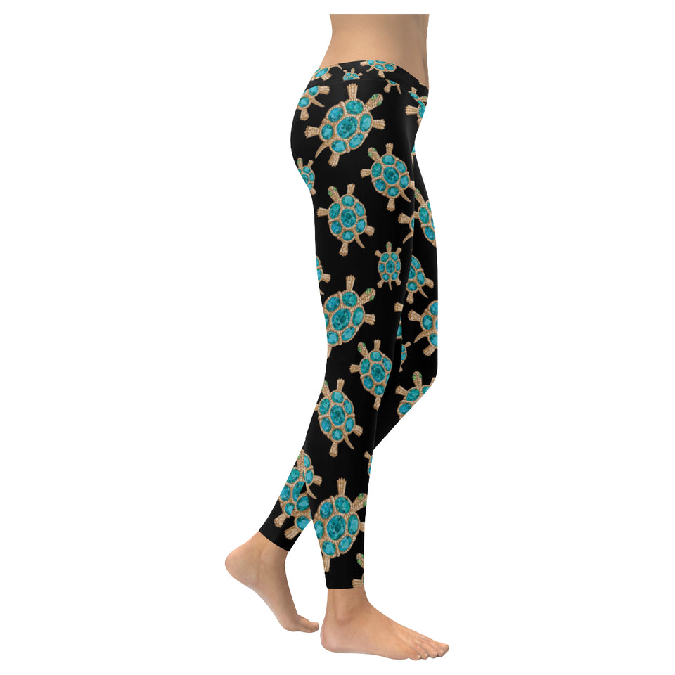 Sea turtle blue stone pattern Women's Legging Fulfilled In US