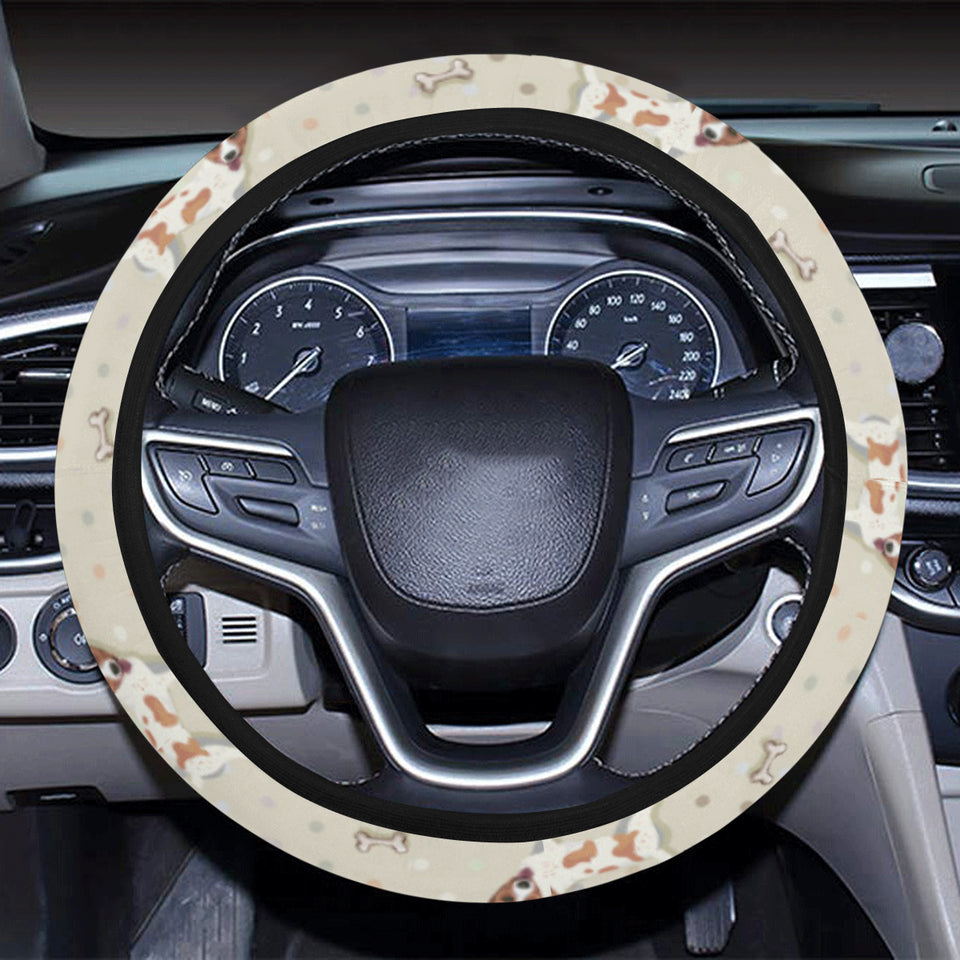 Jack Russel Pattern Print Design 02 Car Steering Wheel Cover
